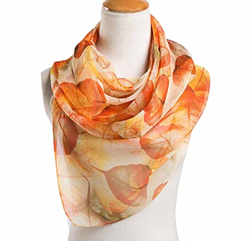Image of Pokeedioty Scarfs for Women Lightweight Scarves Elegant Floral Pattern Sheer Scarfs Shawls Wraps