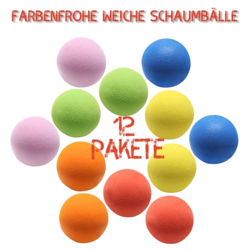 oazoxcx 12 Stück weiche Schaumstoffbälle - Softbälle für sicheren Indoor-Spielzeugspaß - Lebendige Bälle Einzigartige Geburtstagsgeschenke für Jungen und Mädchen