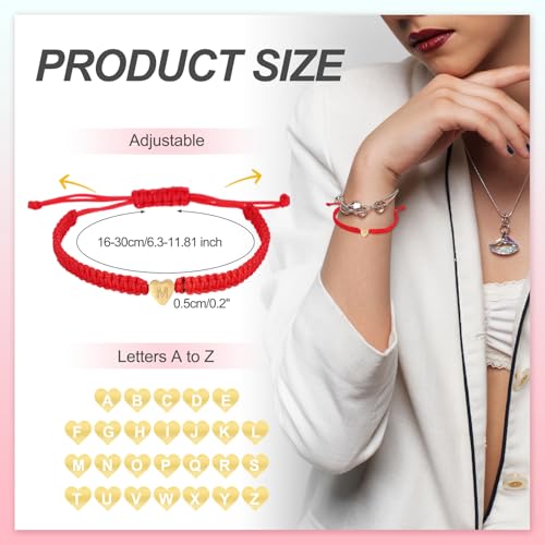 Pulsera ajustable inicial con cuerda trenzada para mujer y hombre miniatura 2