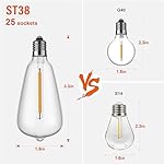 50FT Outdoor String Lights with Remote, Garden Patio Decor with 2500K Warm White, 25+1 LED Edison Bulbs, Support Timer Dimmable Waterproof Shatterproof for Yard Outside Porch Deck Indoor - Image 3