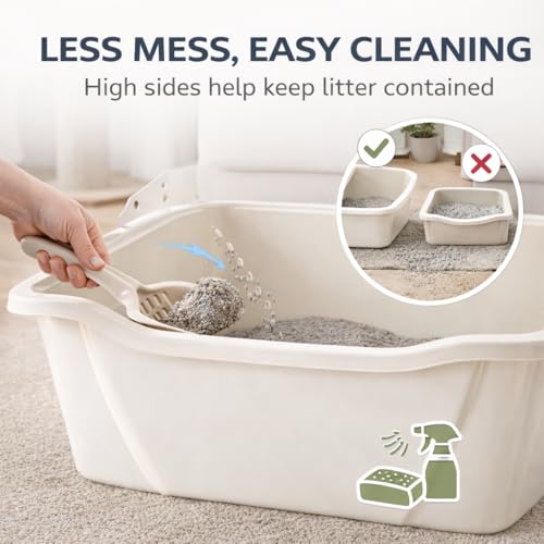 Arenero para gatos extra grande de plástico duradero miniatura 3