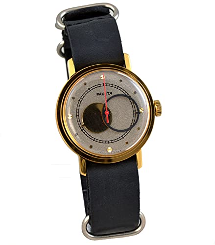 Raketa Copernic Mens Wrist Russian Vintage Watch Soviet USSR Rare Mens Wrist Watch Gift (Black)