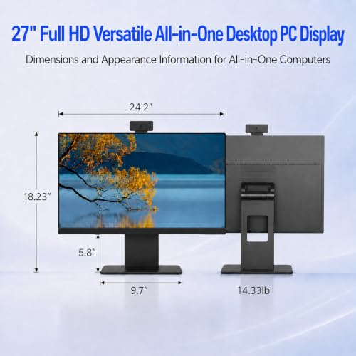 Image of 27 inch All-in-One Desktop Computer, i5 CPU Up to 3.4 GHz, 16GB RAM, 512GB SSD