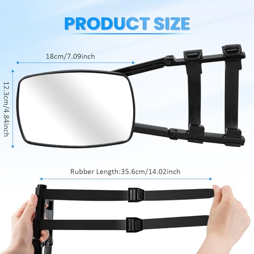 D-Lumina Wohnwagen Spiegel Auto, Caravanspiegel,Außenspiegel Wohnwagen, Verstellbare Außenspiegel für Wohnmobile, 360-Grad-Drehung für Alle Gängigen Fahrzeugtypen (2 Stück)