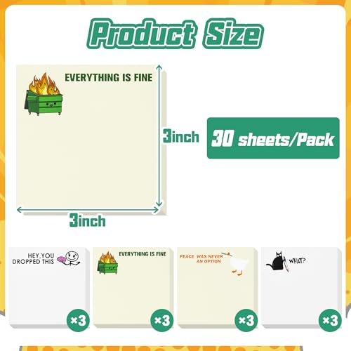 Blocs de notes adhésives amusantes oie avec couteau Dumpster Fire - 2