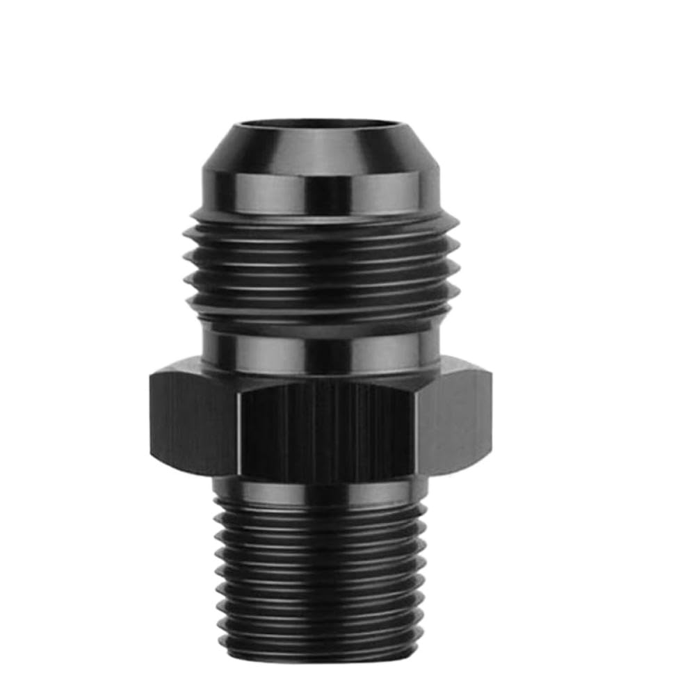 Aluminum 10AN Male Flare to 3/8 NPT Male Fuel Hose Fitting Adapter Straight Black Anodized JIC 10 an 7/8-14 to 3/8 NPT Thread
