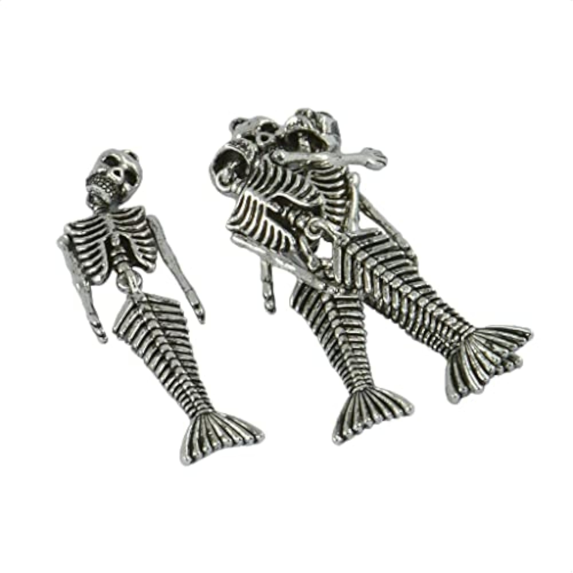 4 Pieces Tibetan Silver Alloy Halloween Skeleton Charms