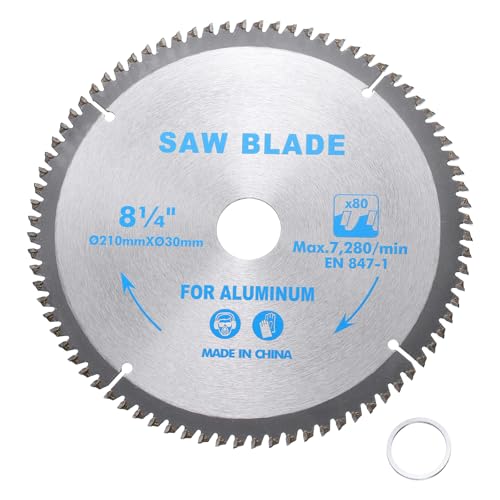 Lame de scie circulaire 8-1/4" 80T carbure de tungstène alésage 30mm pour scie à onglet argent