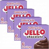 Jell-O Chocolate Artificially Flavored Instant Pudding & Pie Filling Mix, Family Size, 5.9 oz. Box (Pack of 4)