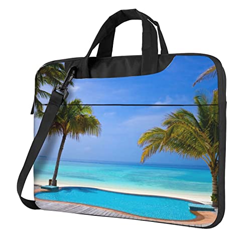 Sac ordinateur 13 pouces Debou noir à motif plage tropicale pour vos trajets et sorties