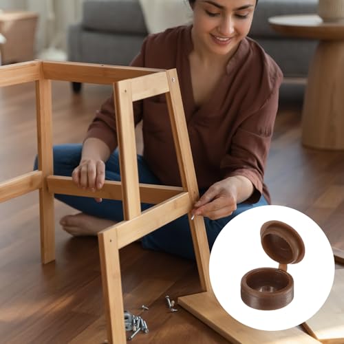 QUARKZMAN 150 Stück Schraubenabdeckungskappen, 3mm Kunststoff-Scharnier-Schraubenkappen, Klapp-Schrauben-Snap-Abdeckungen zum Abdecken von Schraubenköpfen (Dunkelbraun)