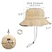 PFFY Quick Dry Waterproof Packable Bucket Hat for Women Men Outdoor Sun Hats with Detachable Chin Strap Black