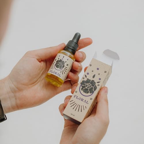 By Elementum Floral aceite para barba cuidado natural con 6 aceites vegetales aroma único de mango grosella negra y jazmín 30 ml