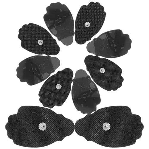 CORHAD Parches portátiles para electroestimuladores, 10 unidades adhesivas de hidrogel negro para cuello y hombros, almohadillas multifunción de fácil aplicación