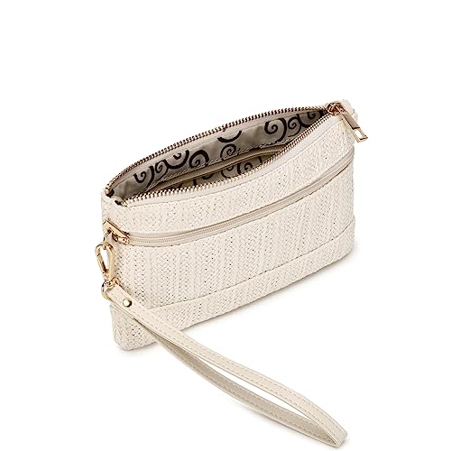 Image of Straw Clutch Purse for Beach Summer Vacation Bag Woven Handbag for Women