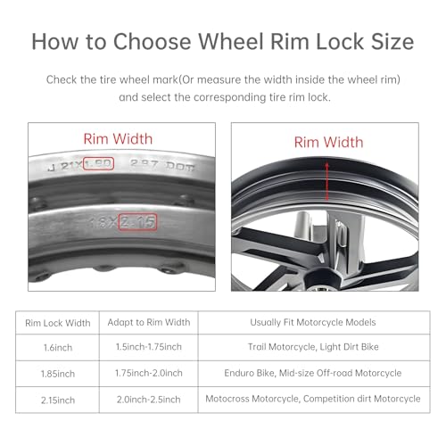 Image of Windance Wheel Rim Lock Inner Tire Lock Replacement for Motorcycle Motocross Dirt Bike Pit Bike (Blue, 1.6inch)