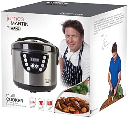 Wahl James Martin Multi Cooker, 6-in-1 Functions, Steaming, Sautéing, Stewing, Slow Cooking, 24hr Delay Timer, 4L Ceramic Pot (feeds up to 4 people), Removable Cooking Pot, Dishwasher Safe Parts