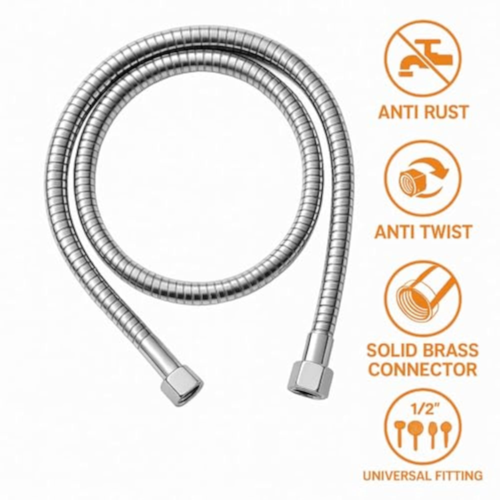 1 Metre Stainless Steel Jet Spray Hose Pipe for Toilet