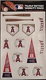Rico MLB Los Angeles Angels Products MLB Temporary Tattoos Variety 2 Pack Anaheim Angels, Black, Small