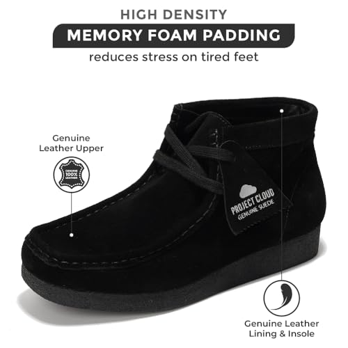 Project Cloud Genuine Leather Ankle Boots for Women - Lightweight & Non Slip Womens Shoes - Memory Foam Insole Chukka Boots - Water Resistant Fashion Shoes for Women 2025 (Wally Boot)2