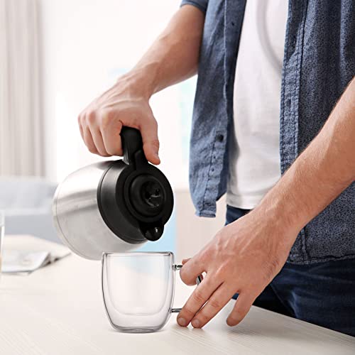 Gerrii 12 Pack Double Walled Glass Coffee Mugs With Handle 10 Oz Insulated Glass Cappuccino Mugs Clear Espresso Mugs For Home Office Coffee Tea Espresso Latte Milk And Other Hot Cold Beverages #TOP6