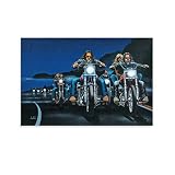 BLUDUG Ghost Rider David Mann Motorcycle Wall Art Deco Aesthetic Posters Canvas Painting Wall Art Po