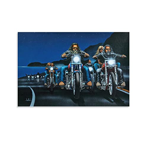 Bludug Ghost Rider David Mann Motorcycle Wall Art Deco Aesthetic Posters Canvas Painting Wall Art Poster For Bedroom Living Room Decor20X30Inch(50X75Cm) #TOP13