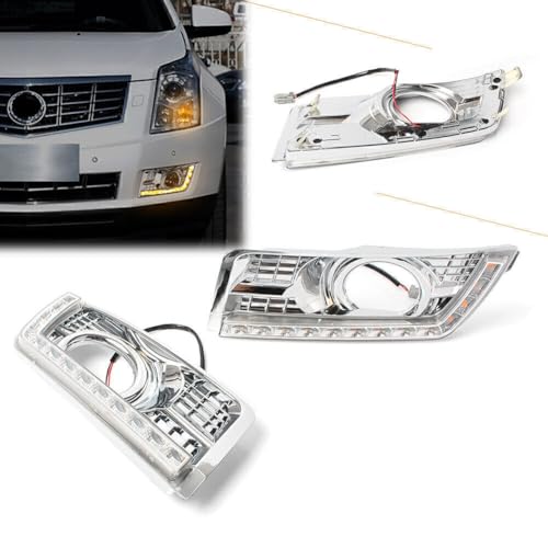 JKAPCYJFHF Luz LED de circulación diurna con señal de giro para Cadillac SRX SUV DRL Fog 2011-2014