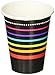 Party On Happy Birthday Striped Paper Cups , Pack of 8, Multi , 9 Ounces, Paper