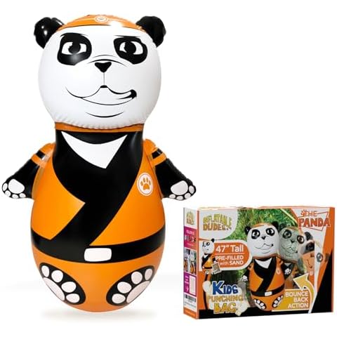 INFLATABLE DUDES Panda 47 Inches -Kids Punching Bag | Already Filled with Sand| Bop Bag | Premium Inflatable Toy | Party Games - Indoor Outdoor- | Bounce-Back Action | Punching Bag for Kids- (Bambam) Cover
