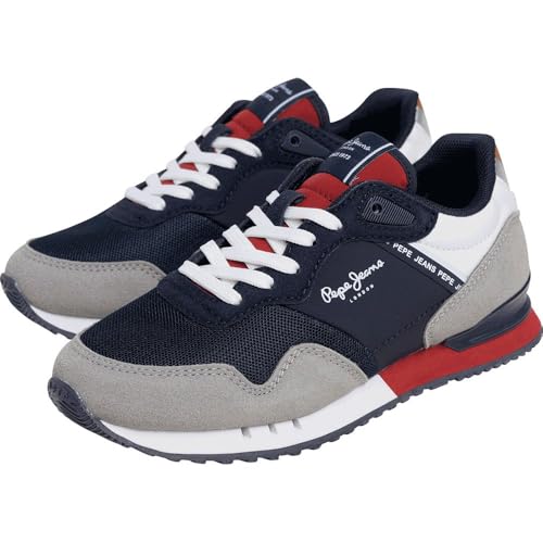 Pepe Jeans Para Menino. PBS40006 Sapatilhas London Park B Cinzento (35), Plano, CordãO, Casual, Cinza, Moda Infantil - 3