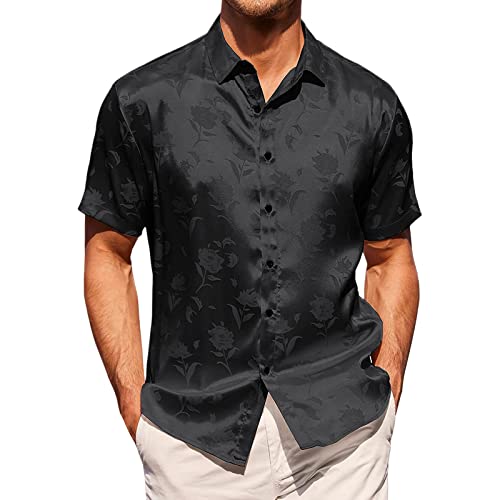 Hemden Herren Gelb Hemd Kurzarm Herren Baumwollknopf Seidenhemd Langarm...