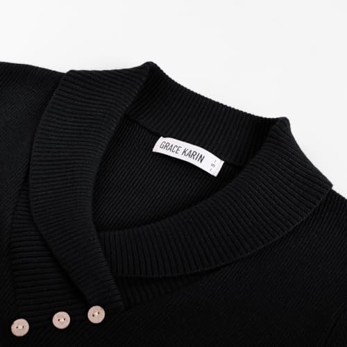 Image of GRACE KARIN Women Fall Long Sleeve V Neck Collar Knit Pullover Sweaters