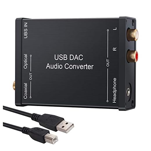 LiNKFOR USB to SPDIF Coaxial RCA and 3.5mm Headphone Jack Converter USB DAC Optical Audio Adapter USB DAC PCM for Windows Mac PS4 PS3