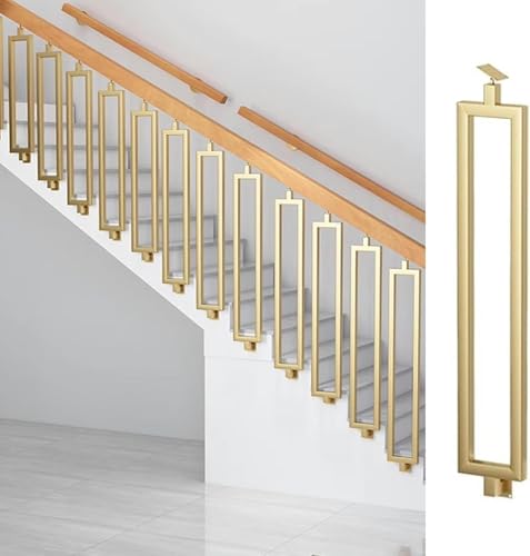 Rampe d'escalier en fer forgé réglable avec main courante extérieure