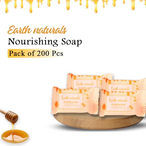 Image of Earth Naturals Hotel Toiletries Nourishing Handmade Soap 20 Gm | Cream & Honey | Hospital Toiletry Kits | Hotel Amenities | Hotel Guest Room Toiletries (50)