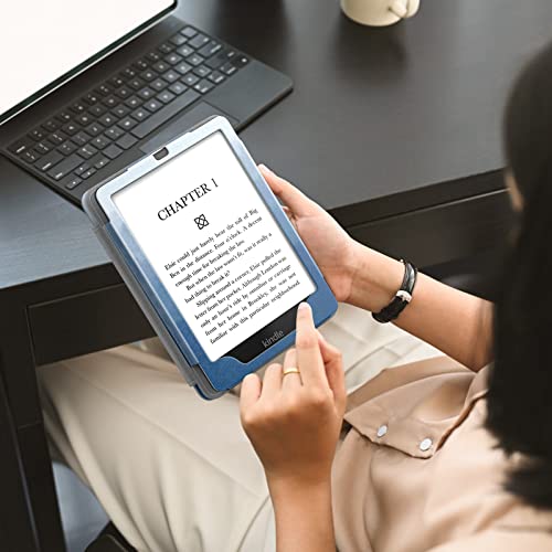 Dadanism Case For Kindle Paperwhite & Kindle Paperwhite Signature Edition(11Th Generation 2021), Slim Pu Folding Stand Auto Wake/Sleep Shell Cover Fit Kindle Paperwhite 2021 E-Reader, Misty Blue #TOP7