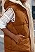 PRETTYGARDEN Womens 2025 Fall Reversible Long Vests Sleeveless Fleece Jacket Zip Up Hoodie Pockets Warm Coat Winter Clothing (Brown,Large)