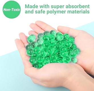 Verat 1 Packet Gel Water Balls/Water Beads/Refill Water Bead/Gel Blaster Ammo/Water Balls for Gun/Gel Balls for Kids/Gel Blaster Balls in Bottle/7-8mm Non-Toxic Water Beads Gel Guns(10000 Green)