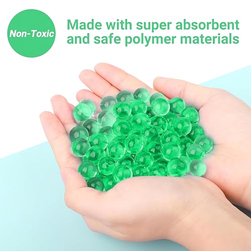 Verat 1 Packet Gel Water Balls/Water Beads/Refill Water Bead/Gel Blaster Ammo/Water Balls for Gun/Gel Balls for Kids/Gel Blaster Balls in Bottle/7-8mm Non-Toxic Water Beads Gel Guns(10000 Green)