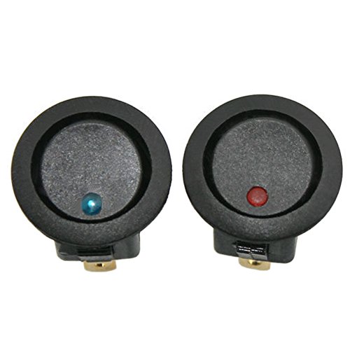 Carviya 20Pcs 5Blue+5Red+5Green+5Orange Rocker Dot Led Light Round Toggle Switch Spst On-Off Control For Car,Truck, Race Cars, Rv's, Marine, Heavy Duty Trucks, Off Road Vehicles, Atv's #TOP2