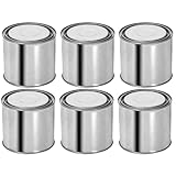 NUOBESTY 6 Stück Leere Farbdosen mit Deckel – 0,4 l ungefütterter Farbeimer aus Metall – kleine runde Aufbewahrungsbehälter für übrig gebliebene Kunsthandwerksartikel