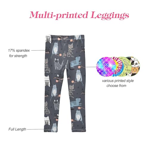 CaTaKu Girls Leggings Cartoon Cats Balls Leggings for Girls Kids Athletic Workout Yoga Pants Size 4-10T4