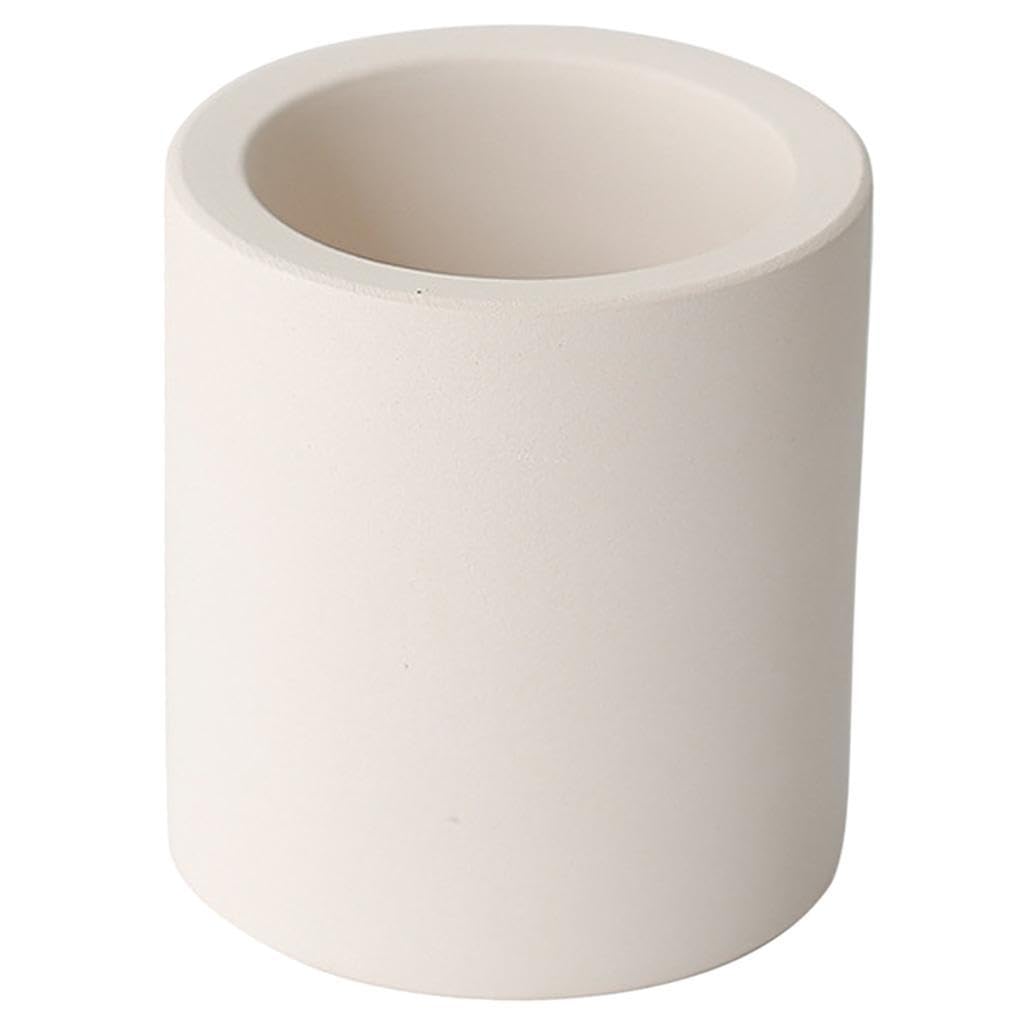 Pixzcsa Beige Natural Diatomaceous Earth Stone Toothbrush Holder Rack With Moisture Resistance For Bathroom Countertop Diatomite Toothbrushes Holders Tooth Brush, 6.1X6.6cm