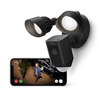 Ring cámara Plus con focos cableada  Floodlight Cam Wired Plus  | Cámara de vigilancia exterior wifi con vídeo HD  comunicación bidireccional  focos LED  sirena integrada | 30 días gratis de Ring Home