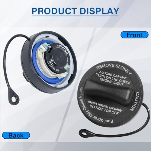 Image of Gas Cap, Fuel Tank Cap Compatible with Mercedes Benz C CL CLS E G GLK CLK S SL SLK C230 C240 C300 C320 CLK320 CLS550, Replace # 2214700605 31849