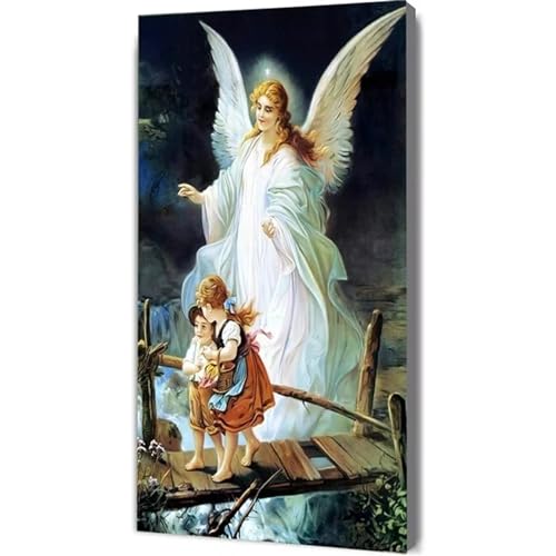 Fheeao Large Angel Diamond Art 7.87x18.5 Inch DIY 5D Diamond Painting Kits for Adults Child Diamond Art Kits Kids Round Full Drill Gem Art Painting Embroidery Pictures for Wall Art Home Decor Gifts