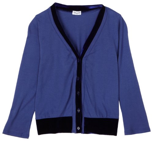 Splendid Little Girls' Velvet Mixed Jersey Cardigan