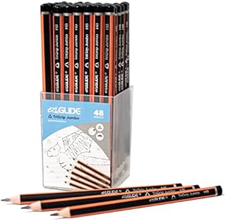 Eziglide TriGrip Jumbo HB Pencils, Pack of 48 Triangular Pencils, Break resistant super bonded lead, Triangle pencils for kids that improve pencil grip comfort and control when drawing & writing