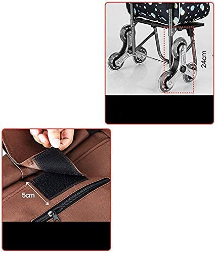 YGB Multifunktions-Einkaufswagen,Küchenaufbewahrungswagen Stahlrahmen Faltbarer wasserdichter Oxford-Stoff Klettern… – Bild 8